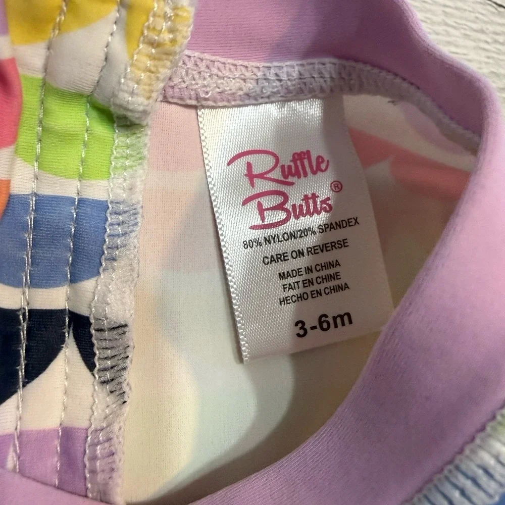 Rufflebutts girls rainbow one‎ piece swim suit 3-6 months
